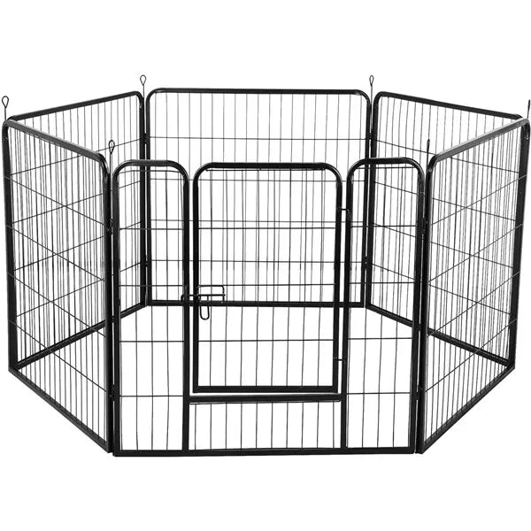 Pet Dog Pen 6 Panel Foldable Cat Puppy Playpen Indoor/Outdoor Enclosure Run Cage