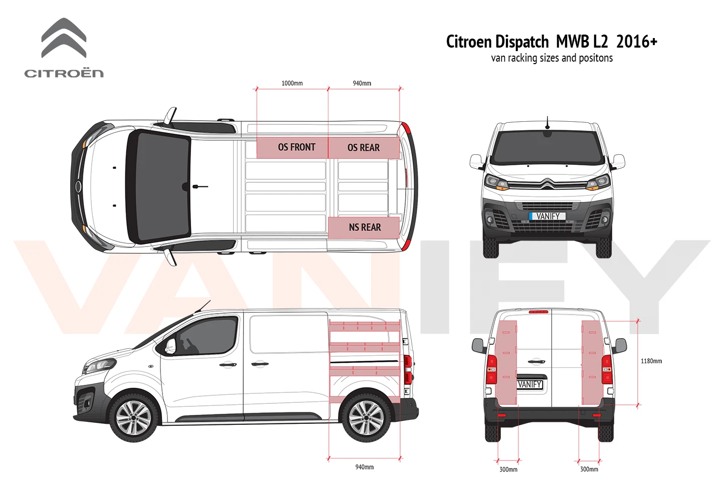 Citroen Dispatch 2016+ MWB Toolbox Storage DOUBLE Van Racking & Tool Organiser