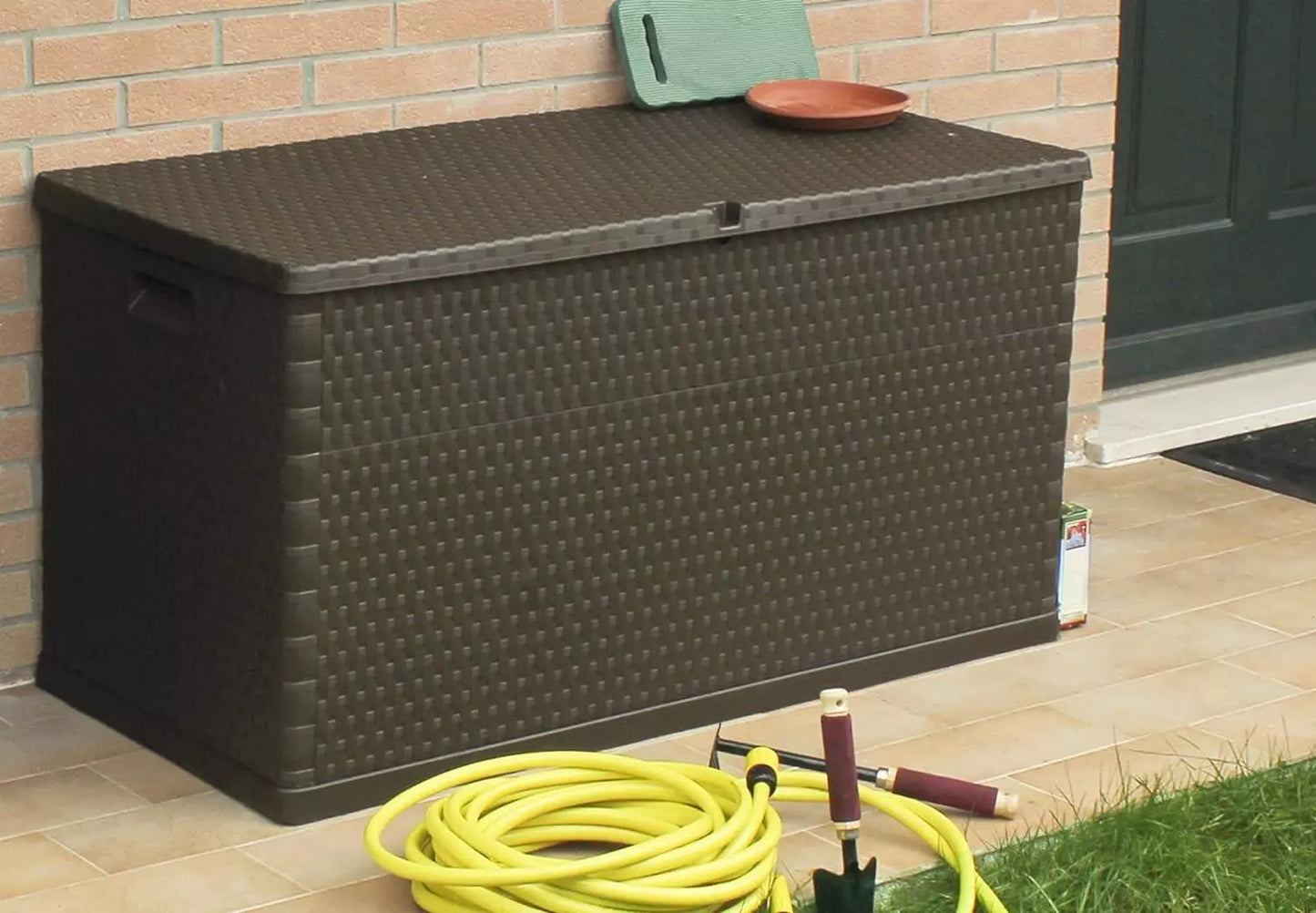 Garden Furniture Storage Box, Multibox, Rattan 420L Brown
