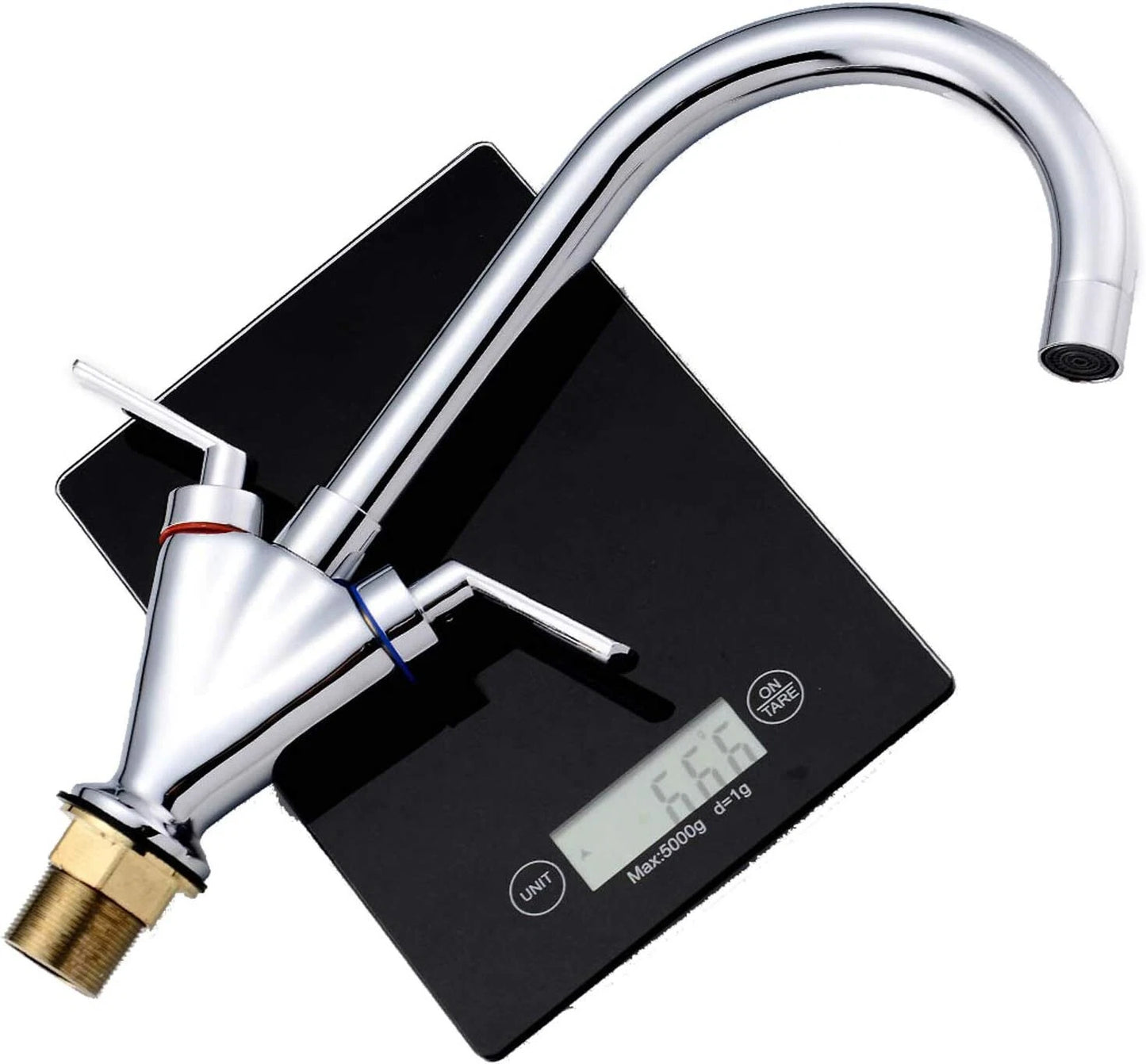 Modern Kitchen Sink Mixer Taps Swivel Spout Dual Lever Tap Mono Chrome Faucet UK