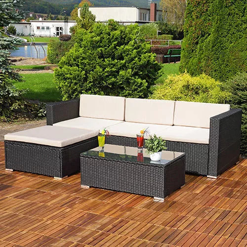 Rattan Garden Furniture Corner Sofa Set in Various Colours