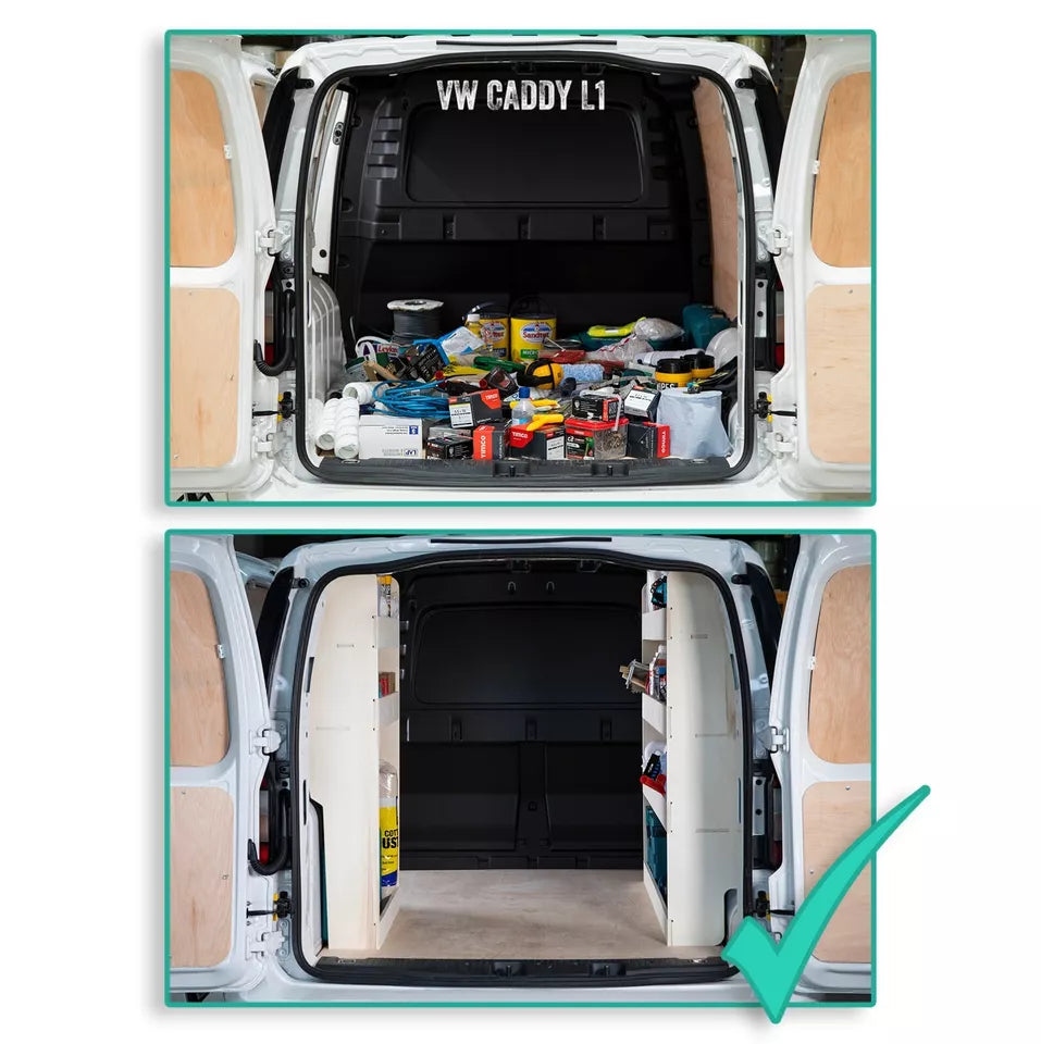 VW Caddy SWB (2004-2020) Double Units Van Racking Shelving Tool Storage