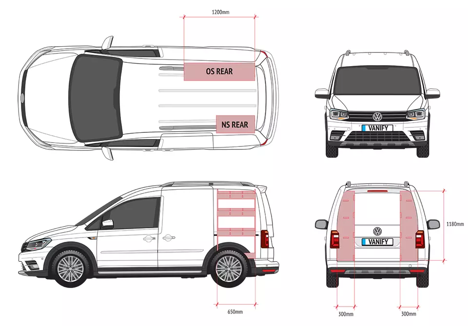 VW Caddy SWB (2004-2020) Double Units Van Racking Shelving Tool Storage