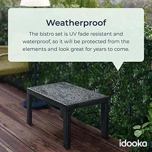 Garden Furniture Set Table Chairs 3 Piece Bistro Set Patio Outdoor Rattan Style
