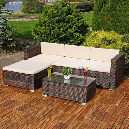 Rattan Garden Furniture Corner Sofa Set in Various Colours