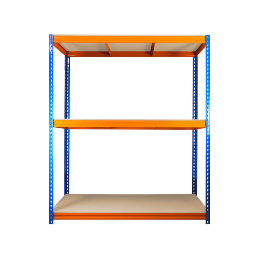 Industrial Warehouse Racking Garage Storage Workshop Shelves 180 x 150 x 45d cm Metal Shelving Units 1.2mm Thick Steel 350kg per Shelf